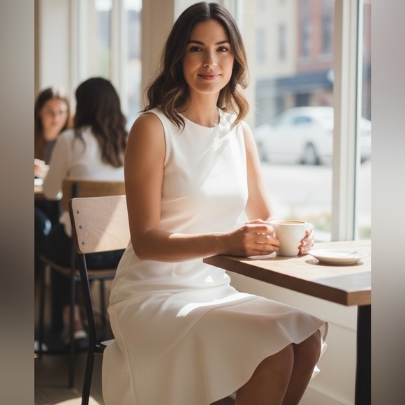 BANANA REPUBLIC Cream Sleeveless Dress - Picture 8 of 8